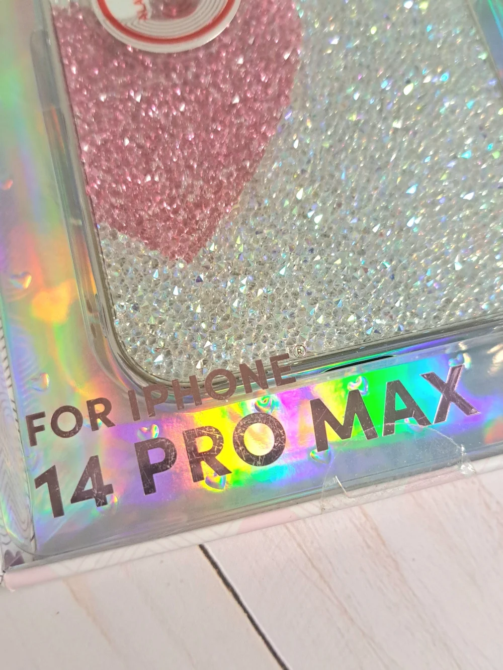 Xo Poppy Glitter Heart Phone Case for iPhone 14 Pro Max